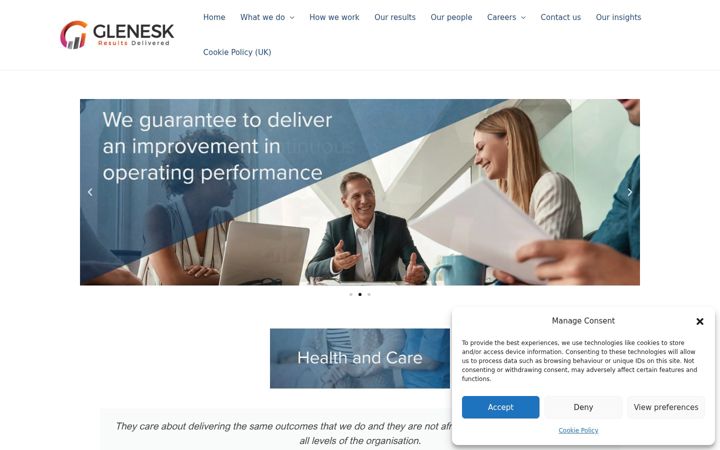 Screenshot του gleneskgroup.com