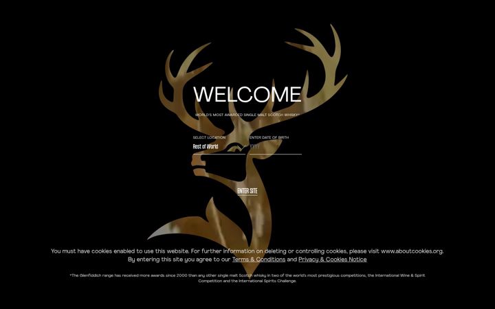 Screenshot of glenfiddich.com
