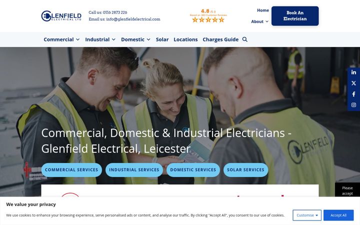 Zrzut ekranu glenfieldelectrical.com