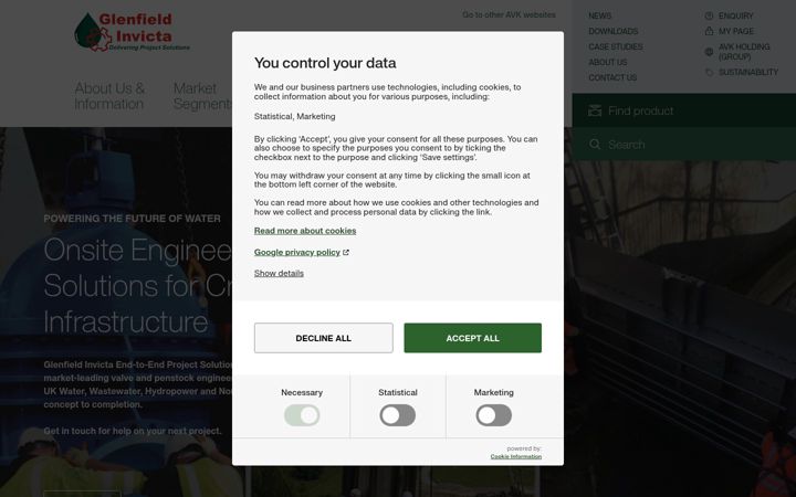 Screenshot of glenfieldinvicta.co.uk