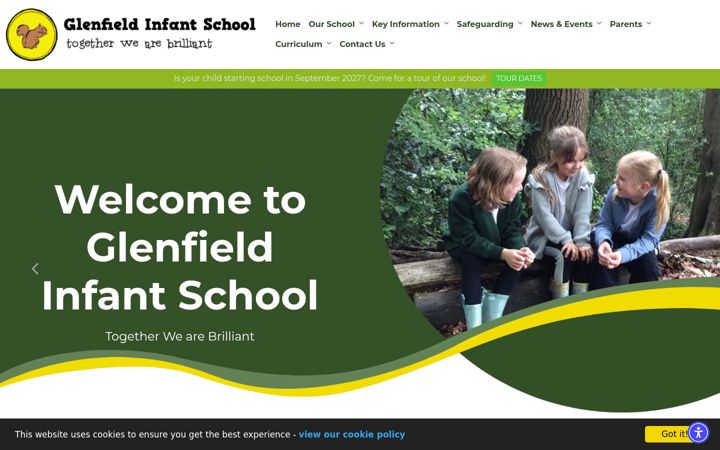 Screenshot of glenfieldschool.co.uk