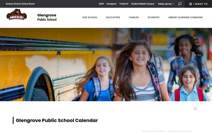 Screenshot of glengrove-calendar.ddsb.ca
