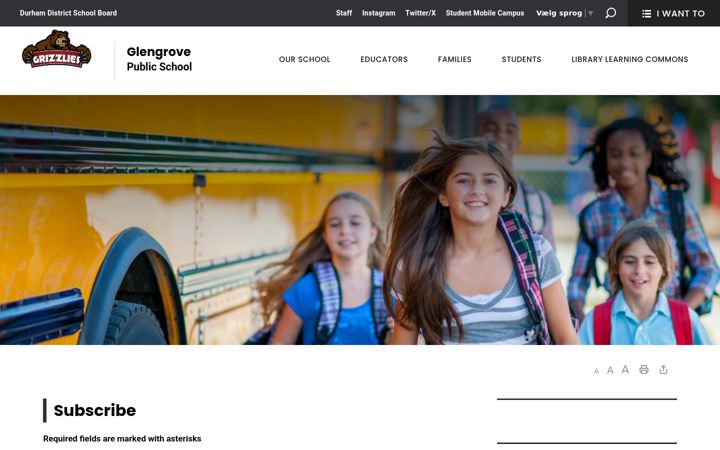 Screenshot of glengrove-subscribe.ddsb.ca