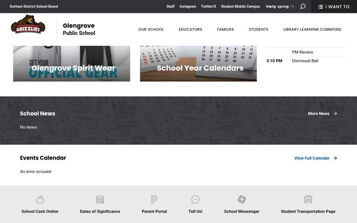 Screenshot of glengrove.ddsb.ca