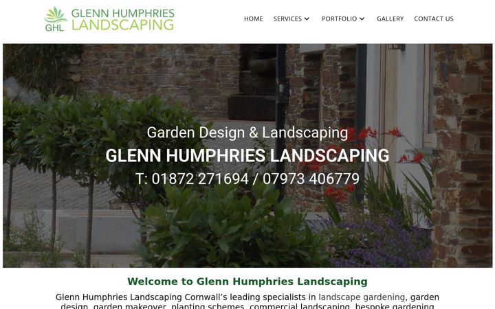 Screenshot of glennhumphrieslandscapingltd.co.uk