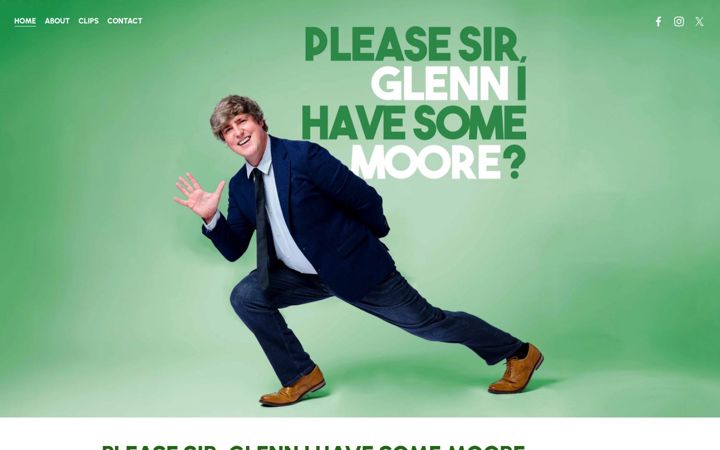 Screenshot of glennmoorecomedy.com