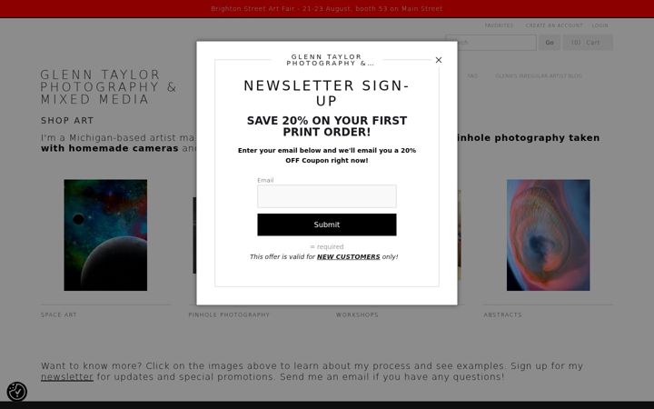 Screenshot of glenntaylorart.com