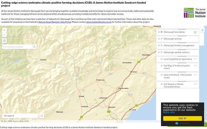 Screenshot of glensaughmaps.hutton.ac.uk
