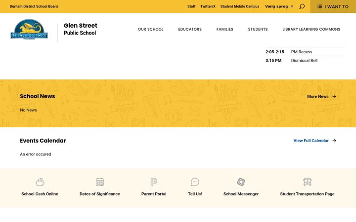 Screenshot of glenstreet.ddsb.ca