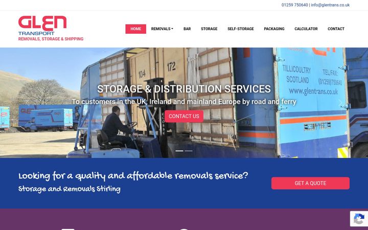 Screenshot of glentrans.co.uk