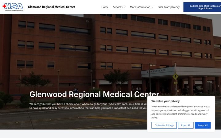 Screenshot of glenwoodregional.org