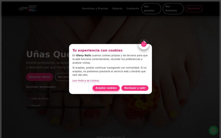 Screenshot of glenynails.com