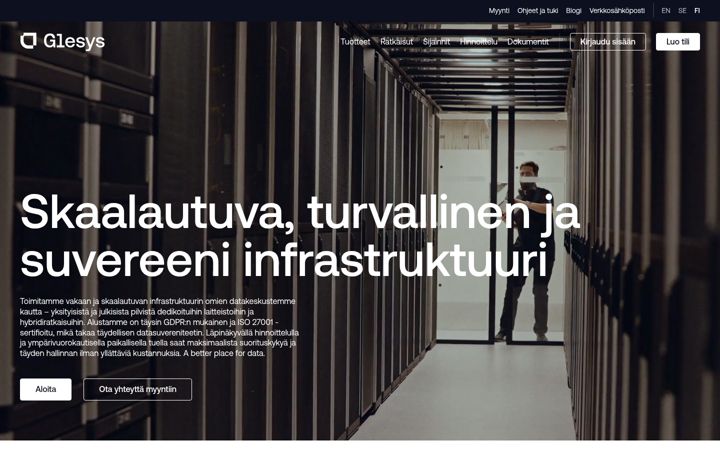 Screenshot of glesys.fi