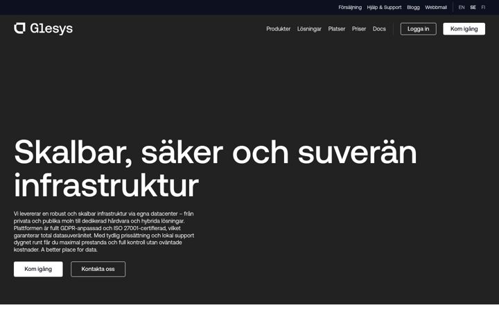 Screenshot of glesys.se