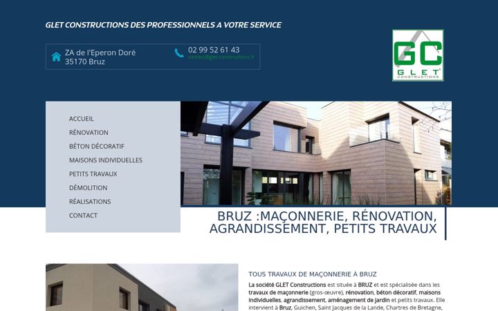 Screenshot of gletconstructions.com