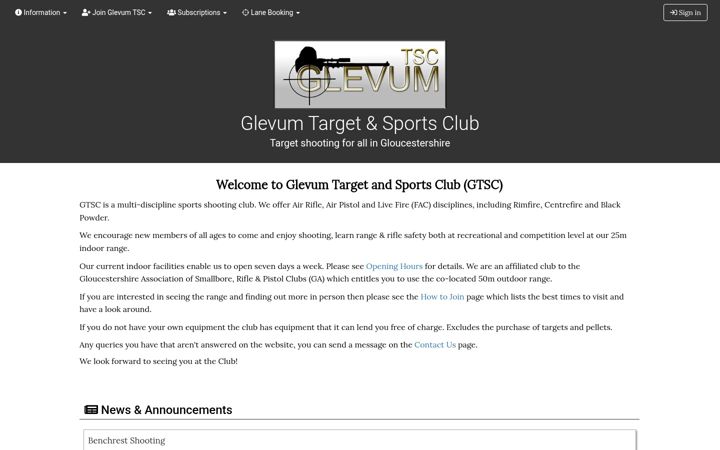 Screenshot of glevumtsc.co.uk