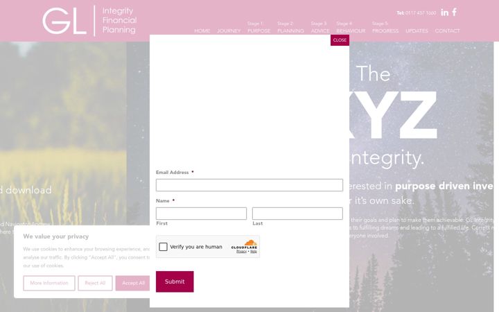 Screenshot of glfinancial.co.uk