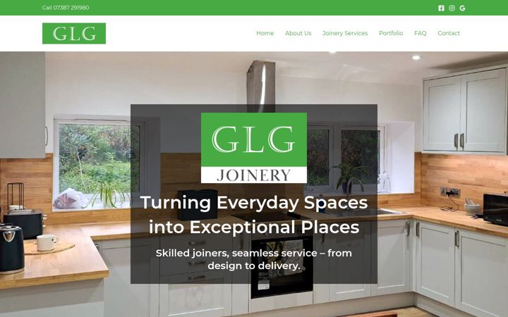 Screenshot of glgjoinery.co.uk