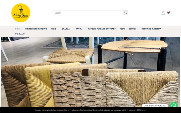 Screenshot of gliartigianidellasedia.it