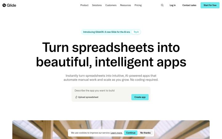 Screenshot of glideapp.io