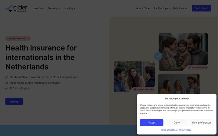 Screenshot of gliderinsurance.nl