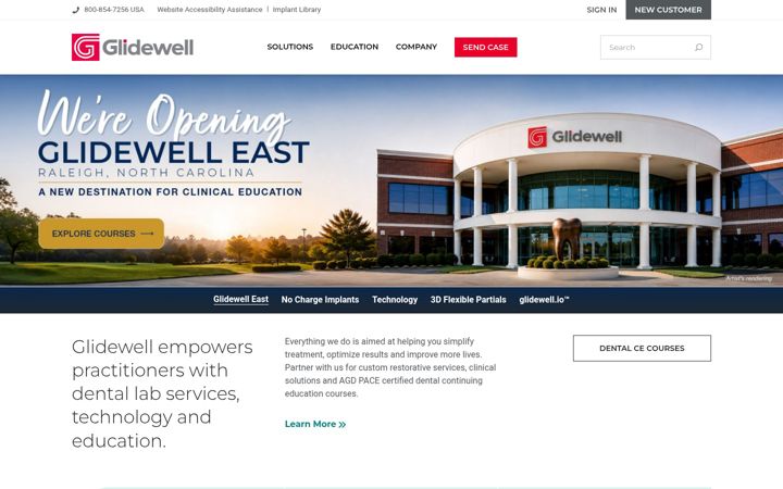 Screenshot of glidewelldental.com