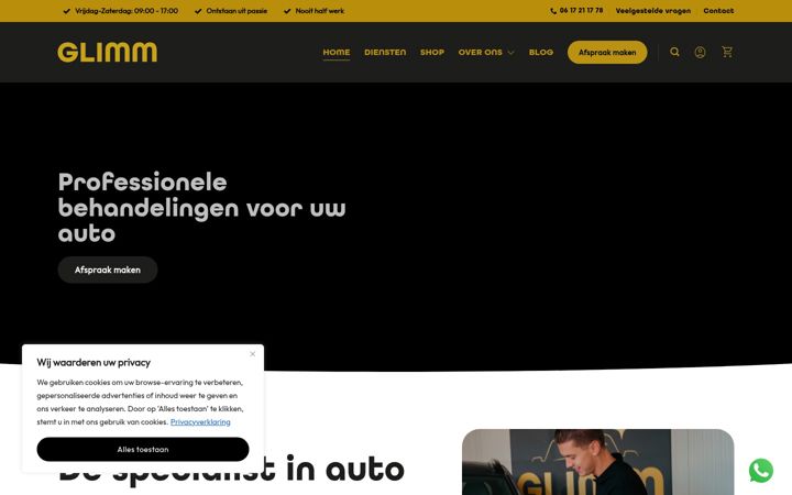 Screenshot of glimm.nu