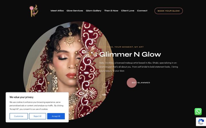 Screenshot of glimmernglow.com