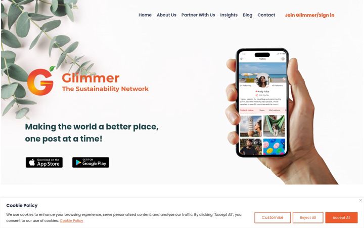 Screenshot of glimmerworld.com