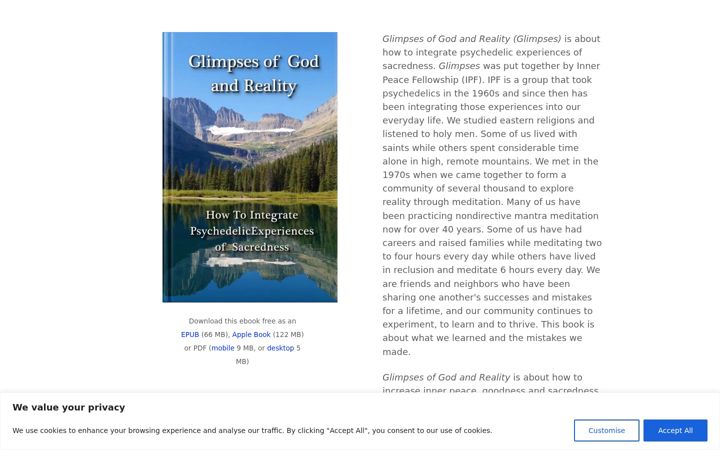 Screenshot of glimpsesofgodandreality.org