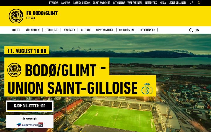 Screenshot of glimt.no