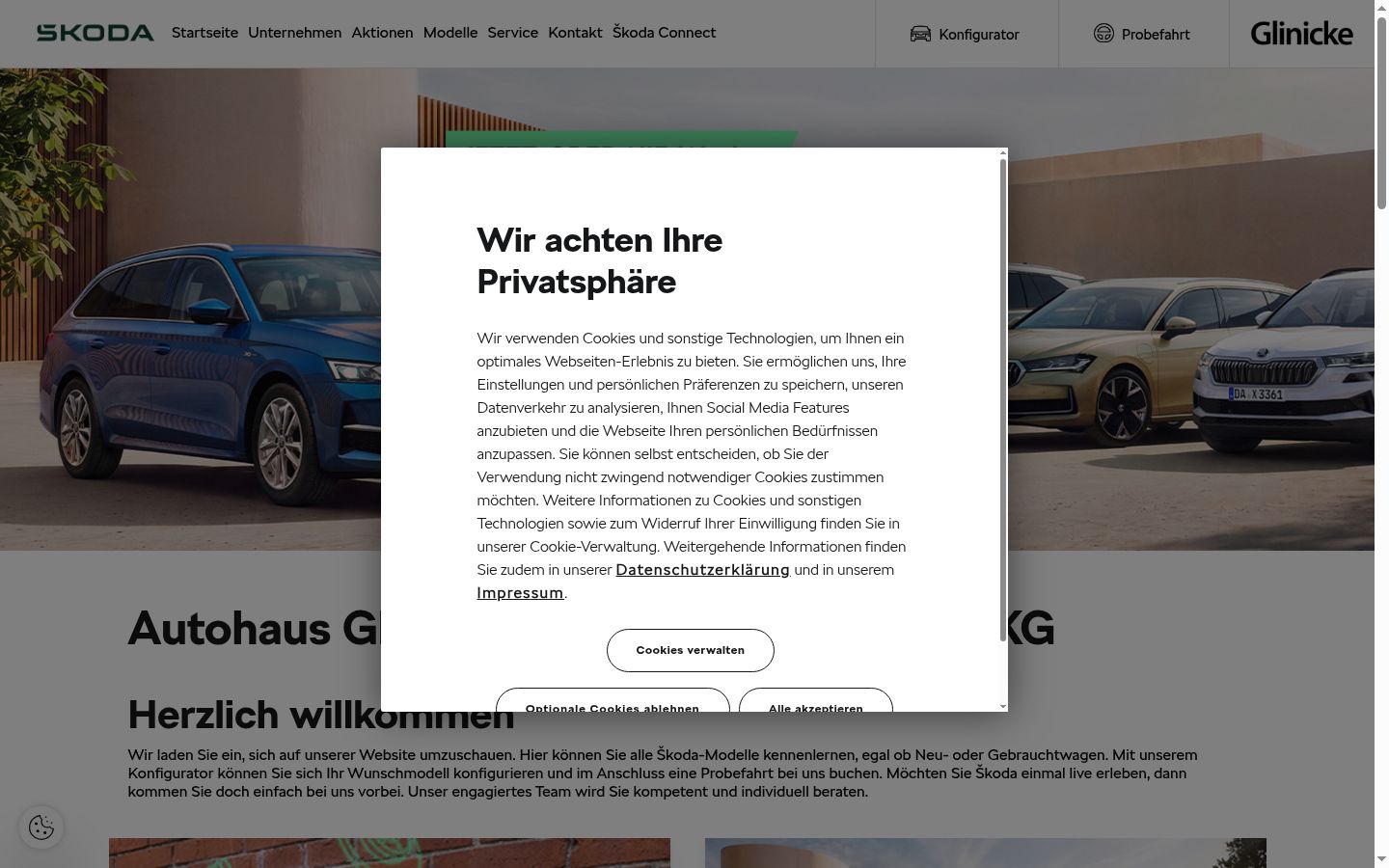 Ekraanipilt nõusolekubännerist, mida näidati enne mis tahes suhtlust
