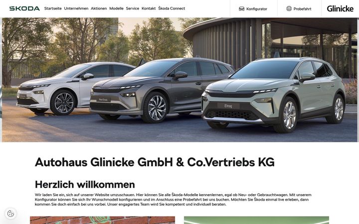 Screenshot of glinicke-weimar.skoda-auto.de