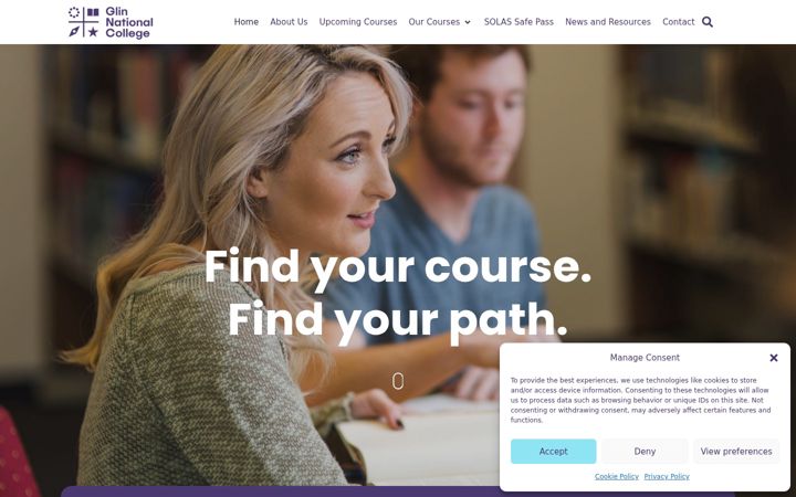 Screenshot of glinnationalcollege.ie