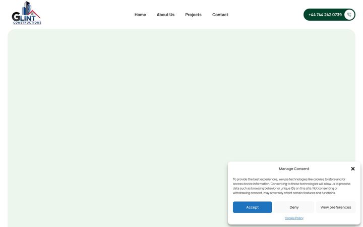 Screenshot of glintconstruction.co.uk