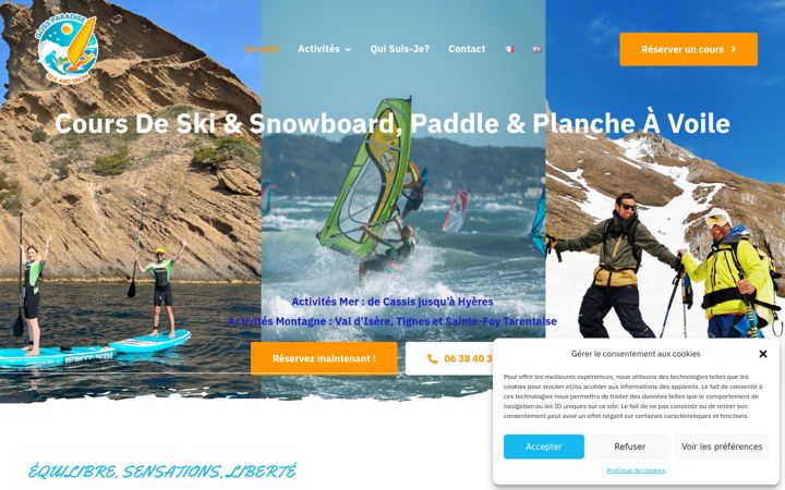 Screenshot of glissparadiseseaandsnow.com