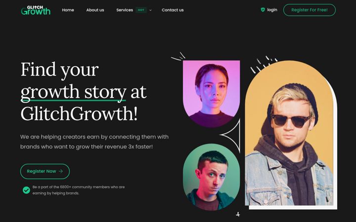 Screenshot of glitchgrowth.com