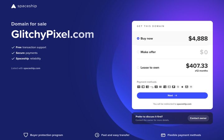 Screenshot of glitchypixel.com