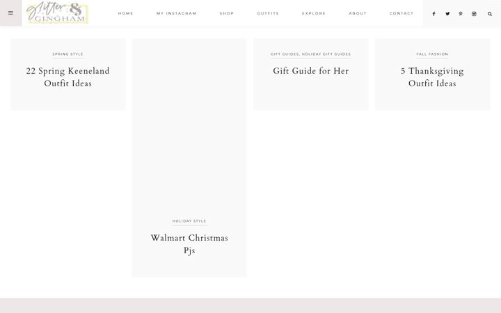 Screenshot of glitterandgingham.com