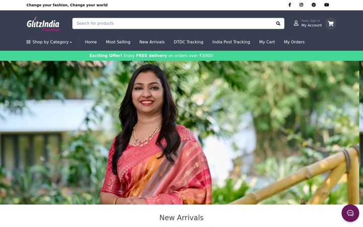 Captura de pantalla de glitzindia.in