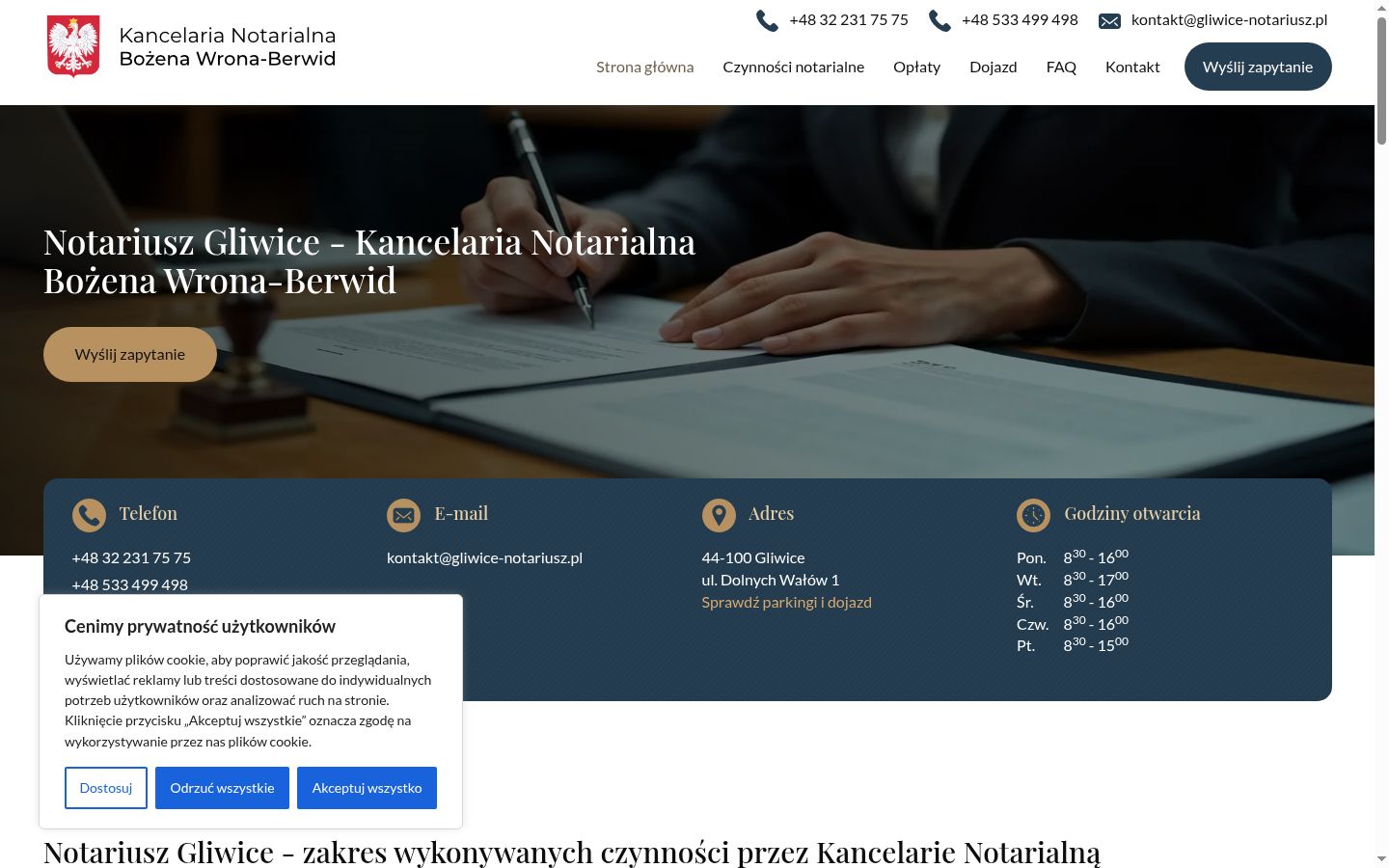 Skärmbild av samtyckesbannern som visades före någon interaktion