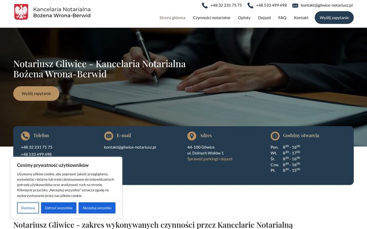 Screenshot of gliwice-notariusz.pl