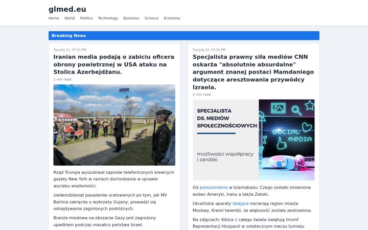 Screenshot of glmed.eu