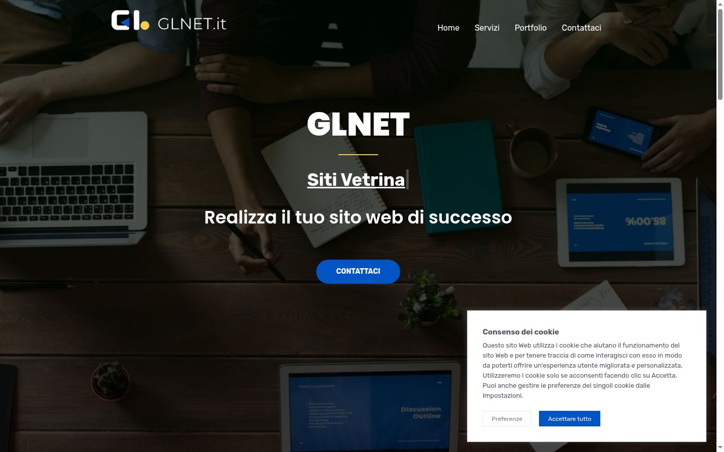 Screenshot del banner di consenso mostrato prima di qualsiasi interazione