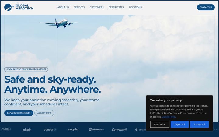 Screenshot of global-aerotech.com