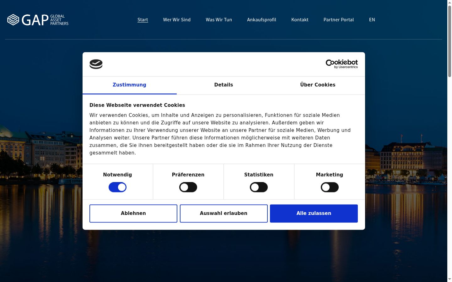 Snímka obrazovky banera súhlasu zobrazeného pred akoukoľvek interakciou