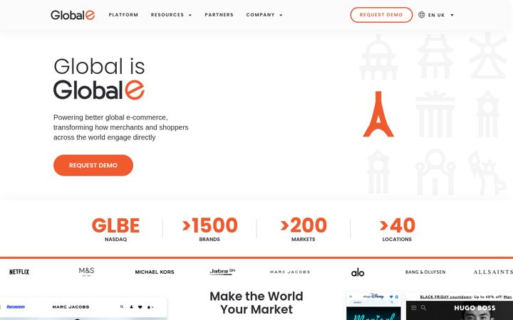 Screenshot of global-e.com
