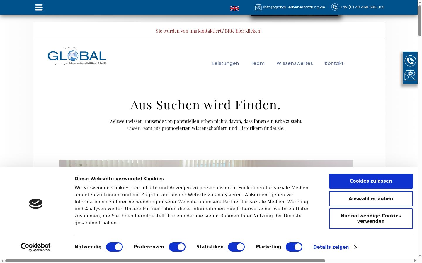 Screenshot del banner di consenso mostrato prima di qualsiasi interazione