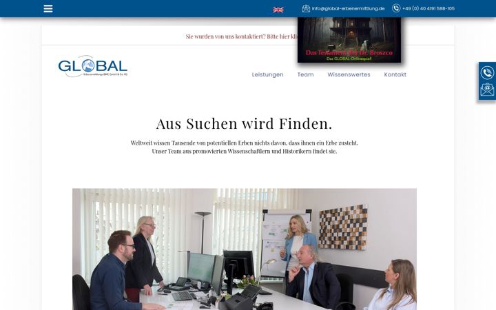 Screenshot of global-erbenermittlung.de