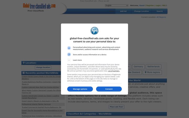 Screenshot of global-free-classified-ads.com
